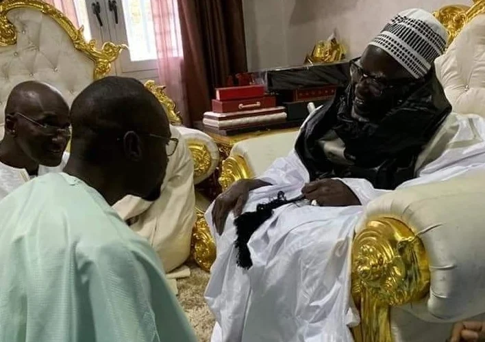 Ousmane Sonko received by the General Caliph of the Mourides, Serigne Mountakha Mbacké