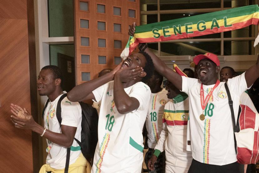 Senegalese supporters arriving at Dakar's Blaise Diagne International Airport