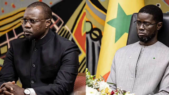 Photomontage of Ousmane Sonko and Bassirou Diomaye Faye