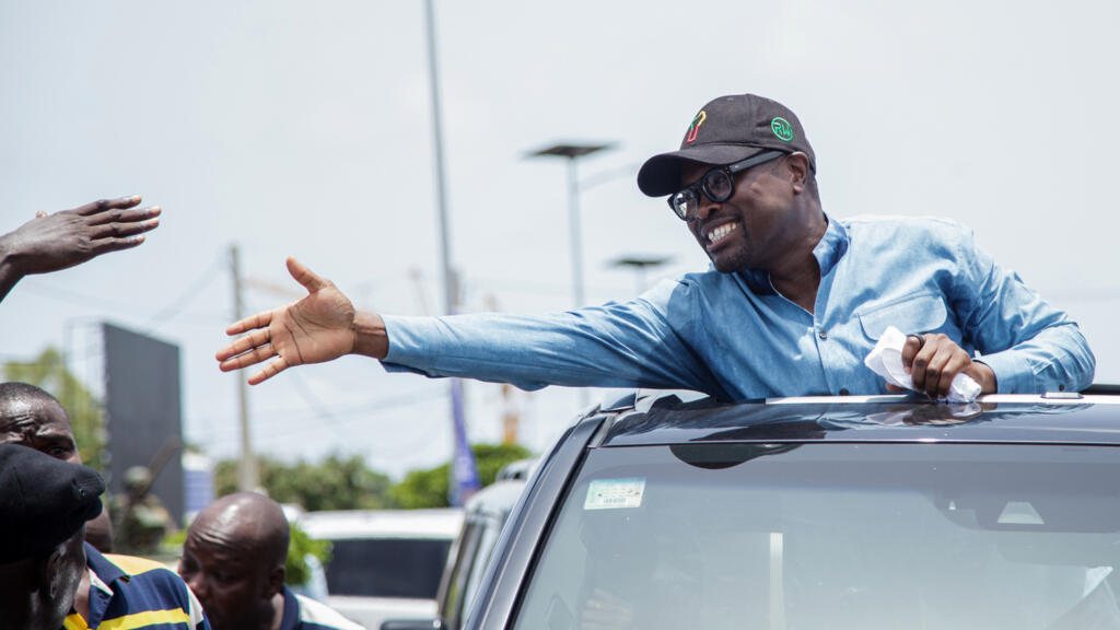 Romuald Wadagni during the presidential campaign in Cotonou, Bénin, on April 10, 2026.