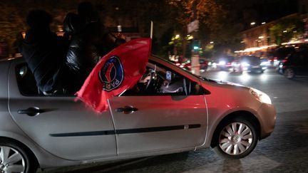 Parisian supporters celebrate PSG's Champions League final qualification on May 7, 2026