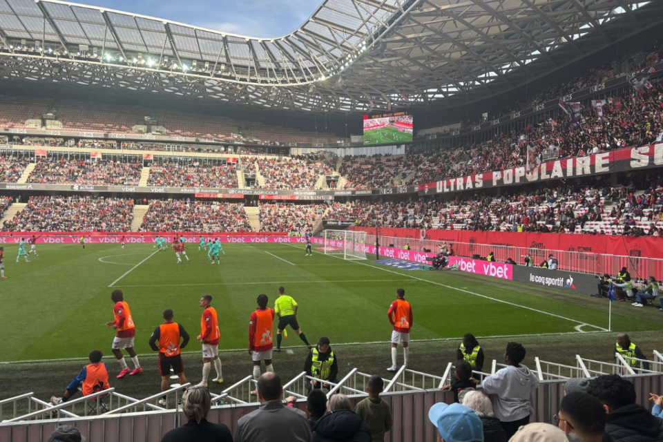 The Allianz Riviera stadium ahead of the Nice vs Saint-Étienne playoff match