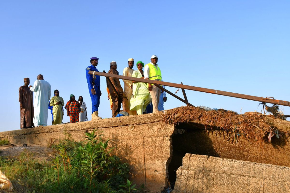 damaged flood control infrastructure at N'Djamena Hilton site