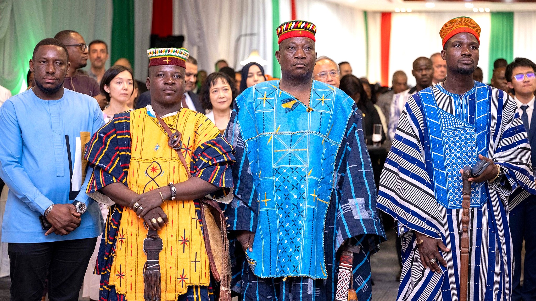 Burkinabè officials and Italian diplomats at the anniversary celebration