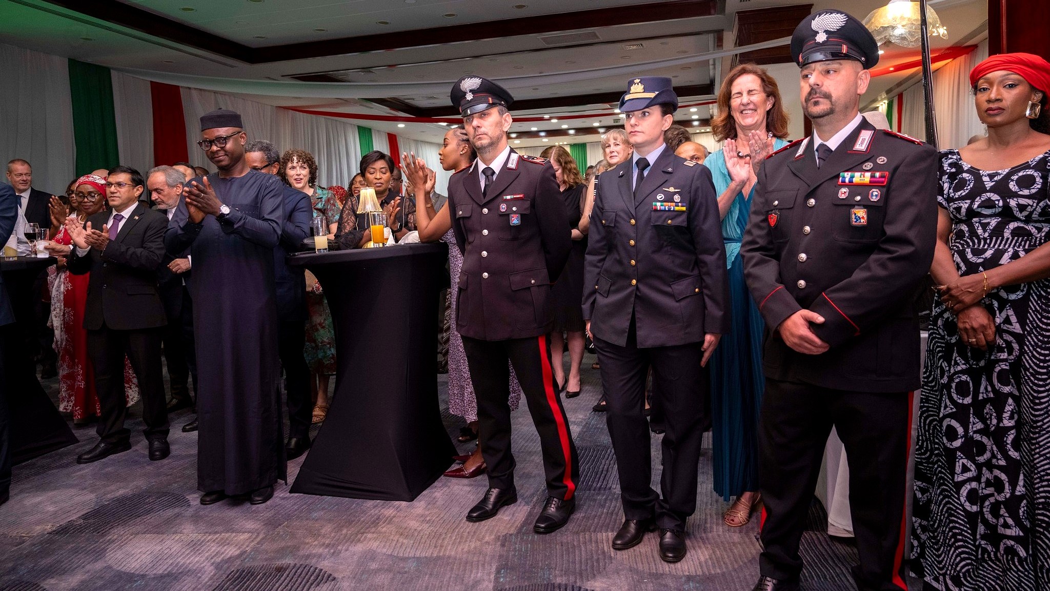 Diplomatic gathering during Italy's 80th Republic Day celebration in Ouagadougou