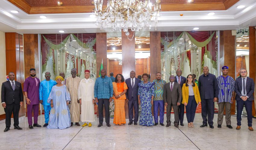 President Oligui Nguema with African diplomats