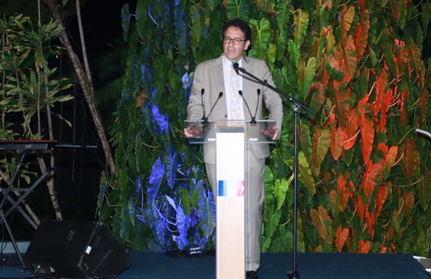 Ambassador Fabrice Mauriès delivering a speech