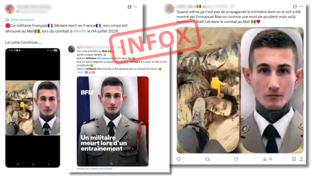 No French soldier was killed in Anéfis. These posts were false.