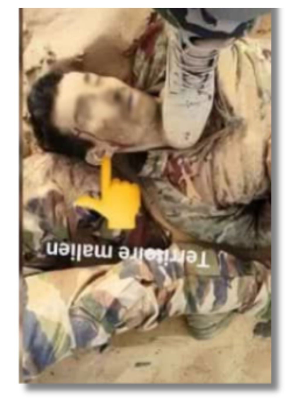 Efforts to identify the man in military attire featured in propaganda posts. The image was flipped and his face blurred.