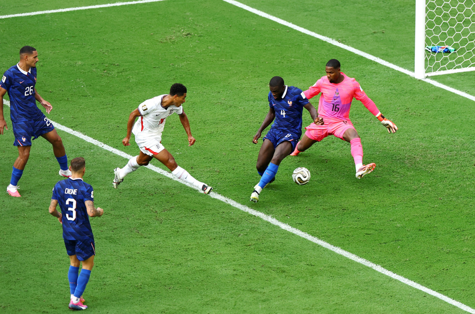 France team celebrating a goal in the World Cup bronze medal match