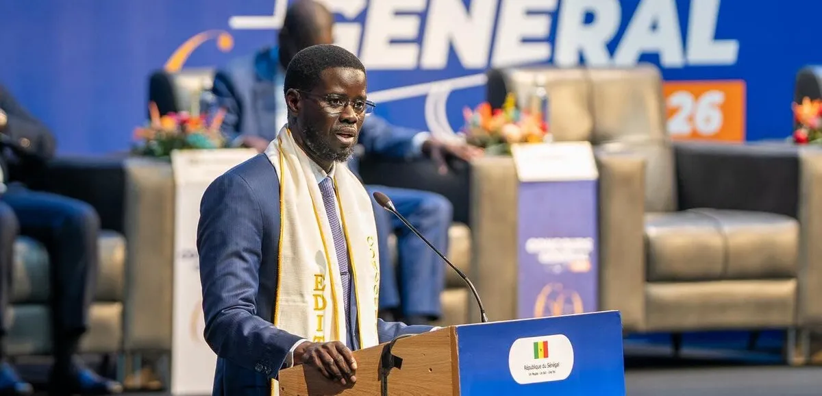 President Bassirou Diomaye Faye addressing Senegalese youth during JOJ Dakar 2026 preparations