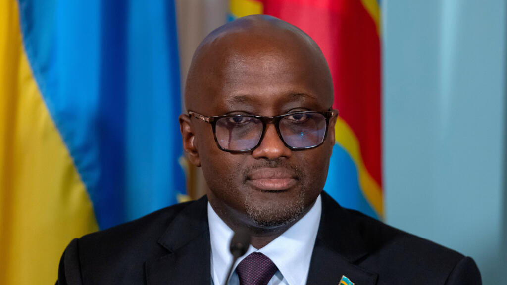 Rwanda's Foreign Minister Olivier Nduhungirehe at a peace agreement signing ceremony between Rwanda and the DRC at the State Department in Washington, June 27, 2025 [illustrative image].
